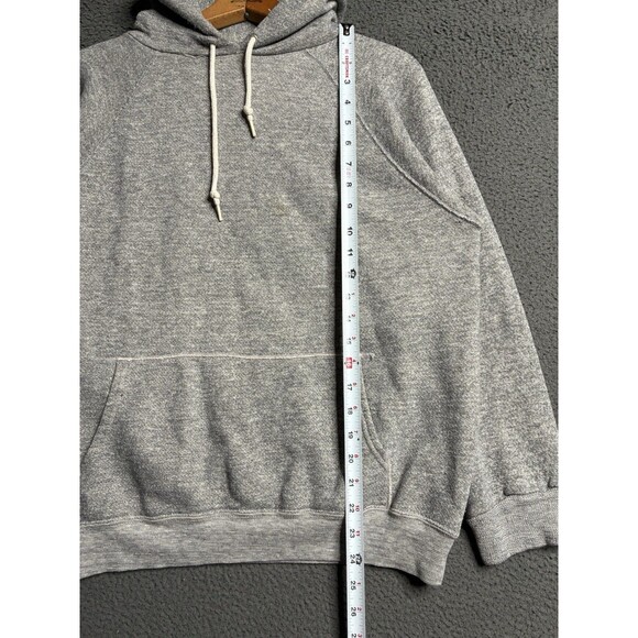 Vintage 70’s Heather Grey Hoodie Raglan Fleece Sweatshirt USA-made Men’s Large - Picture 14 of 14